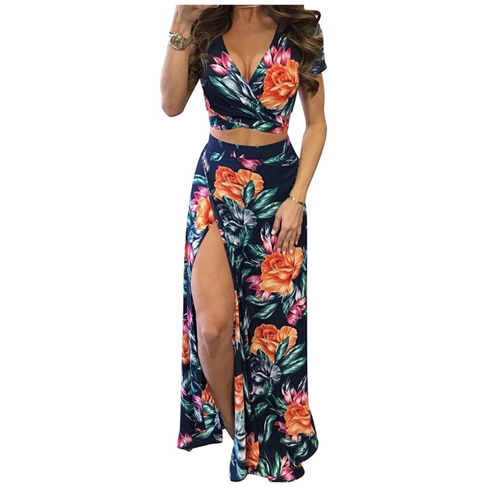 Tropical two piece dress